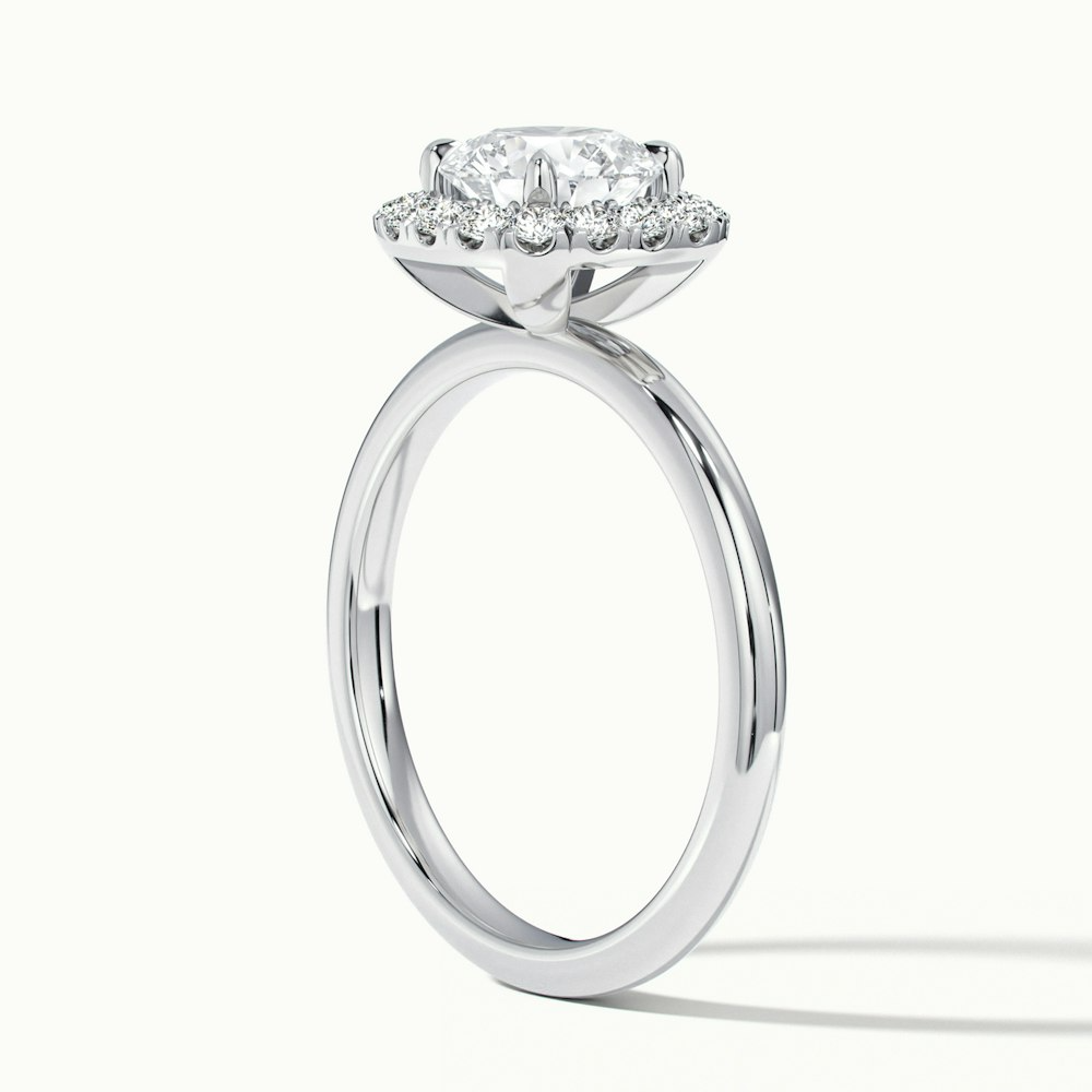 Anya 1.5 Carat Round Cut Halo Moissanite Engagement Ring in 10k White Gold