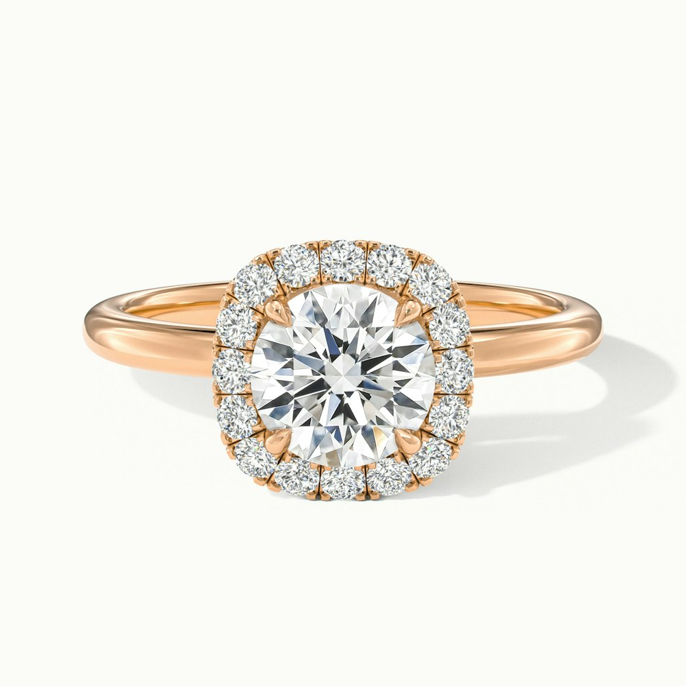 Angel 4.5 Carat Round Cut Halo Lab Grown Diamond Ring in 10k Rose Gold