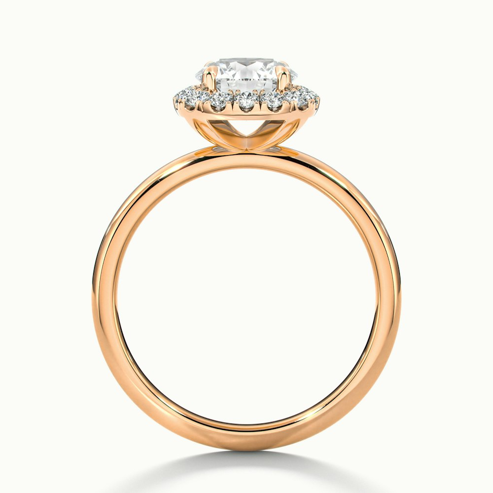 Angel 4 Carat Round Cut Halo Lab Grown Diamond Ring in 10k Rose Gold