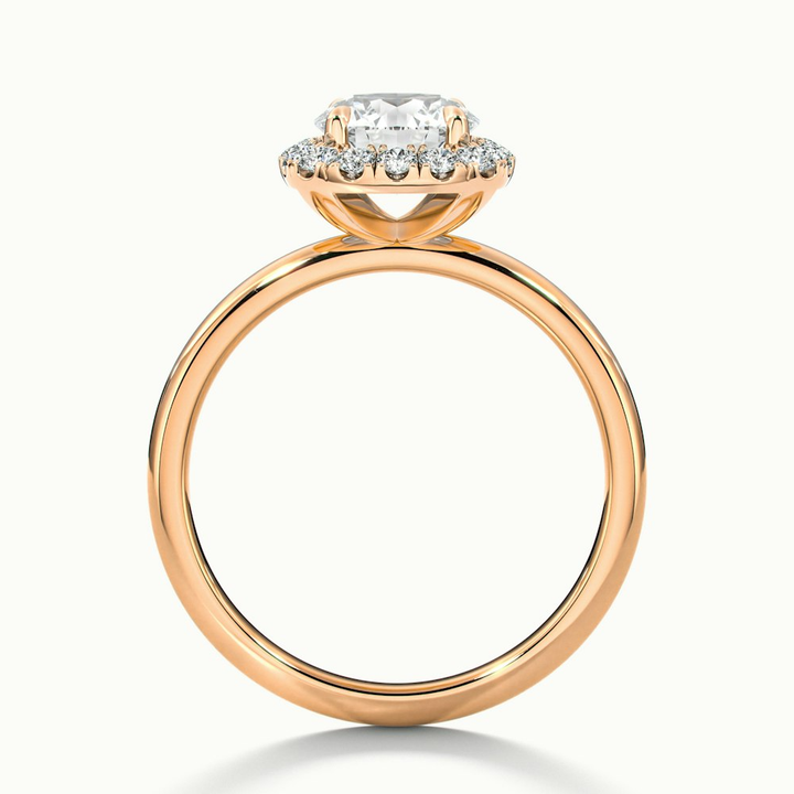 Angel 4 Carat Round Cut Halo Lab Grown Diamond Ring in 10k Rose Gold