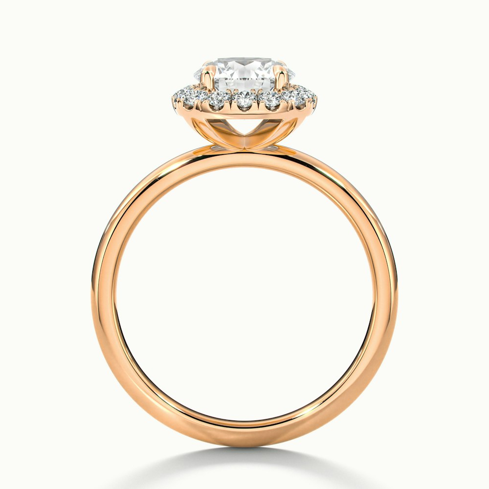 Anya 1 Carat Round Cut Halo Moissanite Engagement Ring in 14k Rose Gold