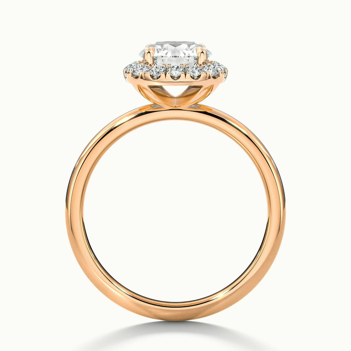 Angel 1 Carat Round Cut Halo Lab Grown Diamond Ring in 18k Rose Gold