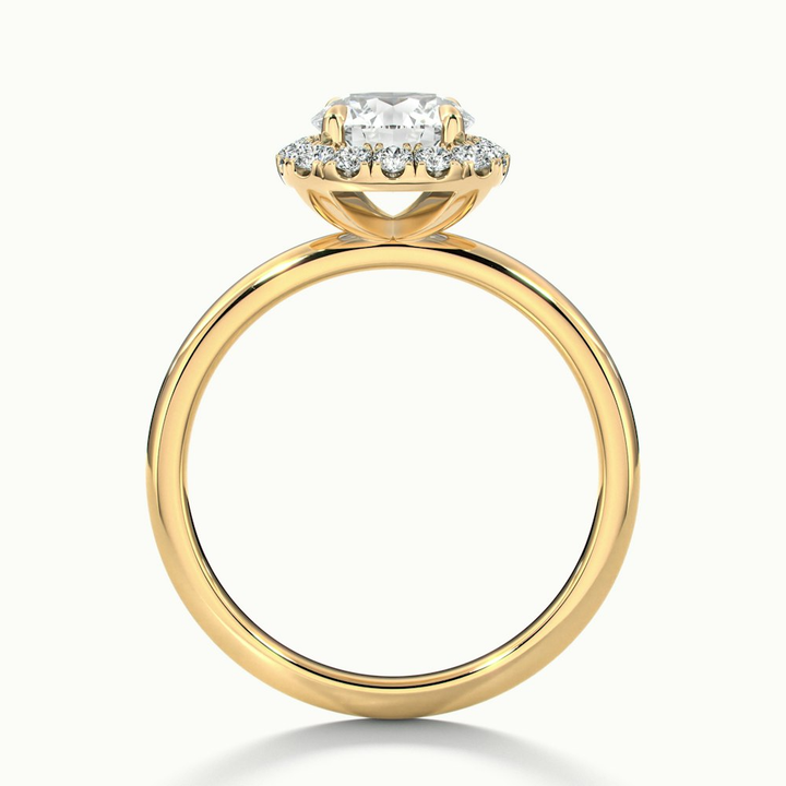 Angel 3.5 Carat Round Cut Halo Lab Grown Diamond Ring in 10k Yellow Gold