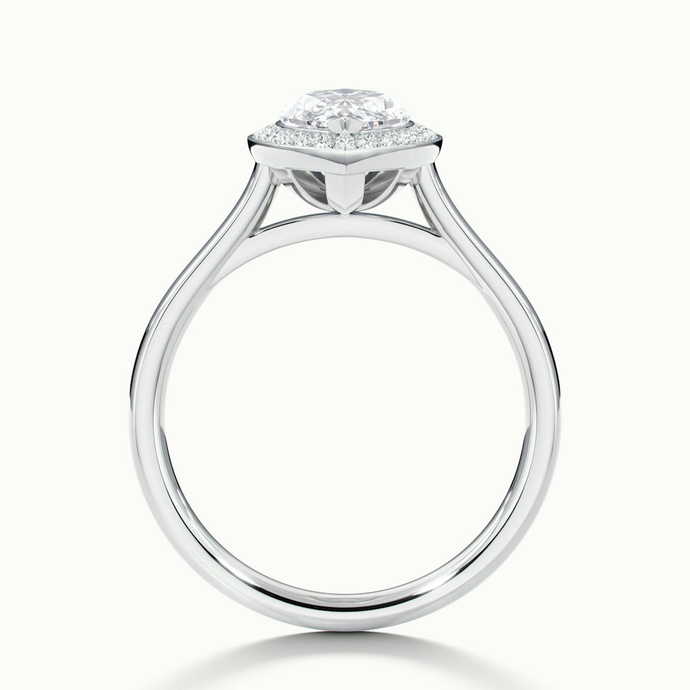 Sky 3.5 Carat Marquise Halo Moissanite Engagement Ring in 14k White Gold