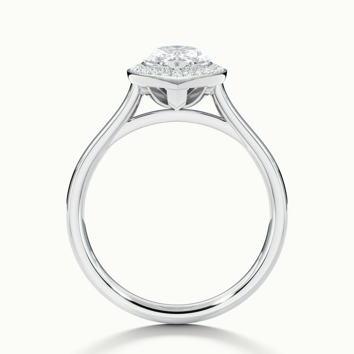 Sky 5 Carat Marquise Halo Moissanite Engagement Ring in Platinum