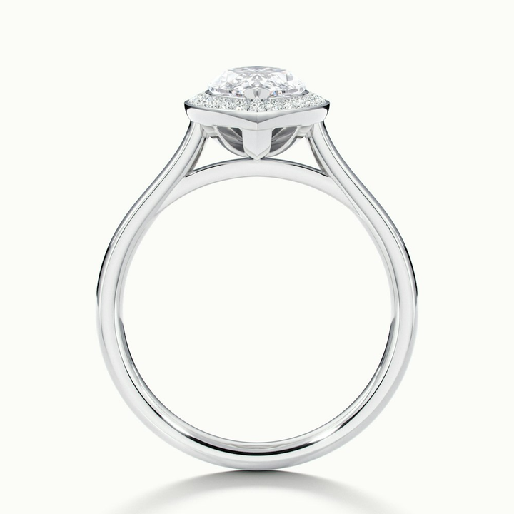 Sky 3 Carat Marquise Halo Moissanite Engagement Ring in 10k White Gold