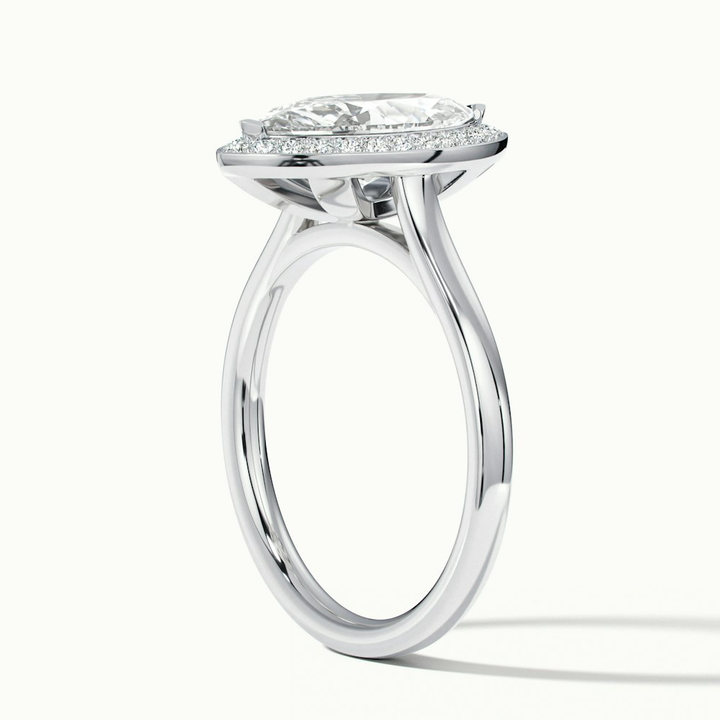 Sky 5 Carat Marquise Halo Moissanite Engagement Ring in Platinum