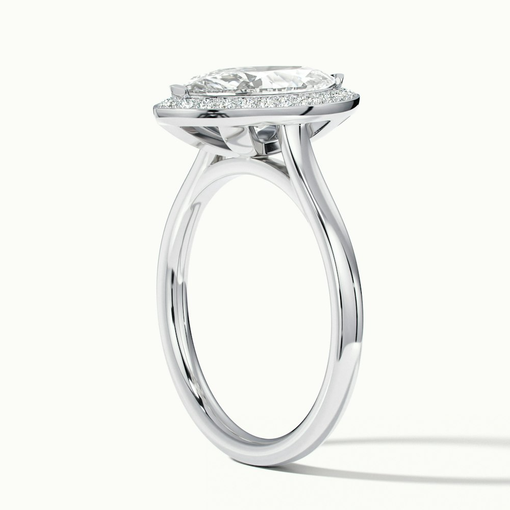 Carla 3.5 Carat Marquise Halo Lab Grown Diamond Ring in 18k White Gold