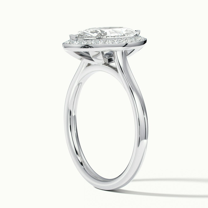 Carla 2 Carat Marquise Halo Lab Grown Diamond Ring in 10k White Gold