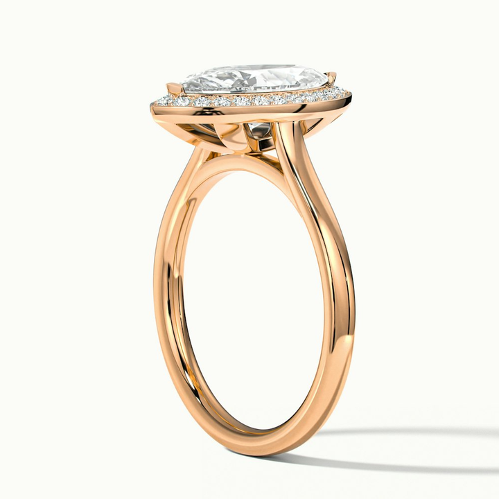 Sky 1.5 Carat Marquise Halo Moissanite Engagement Ring in 10k Rose Gold