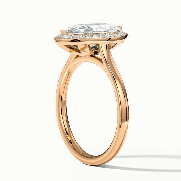 Carla 4 Carat Marquise Halo Lab Grown Diamond Ring in 14k Rose Gold