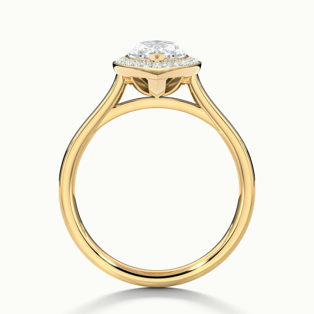 Sky 1.5 Carat Marquise Halo Moissanite Engagement Ring in 10k Yellow Gold