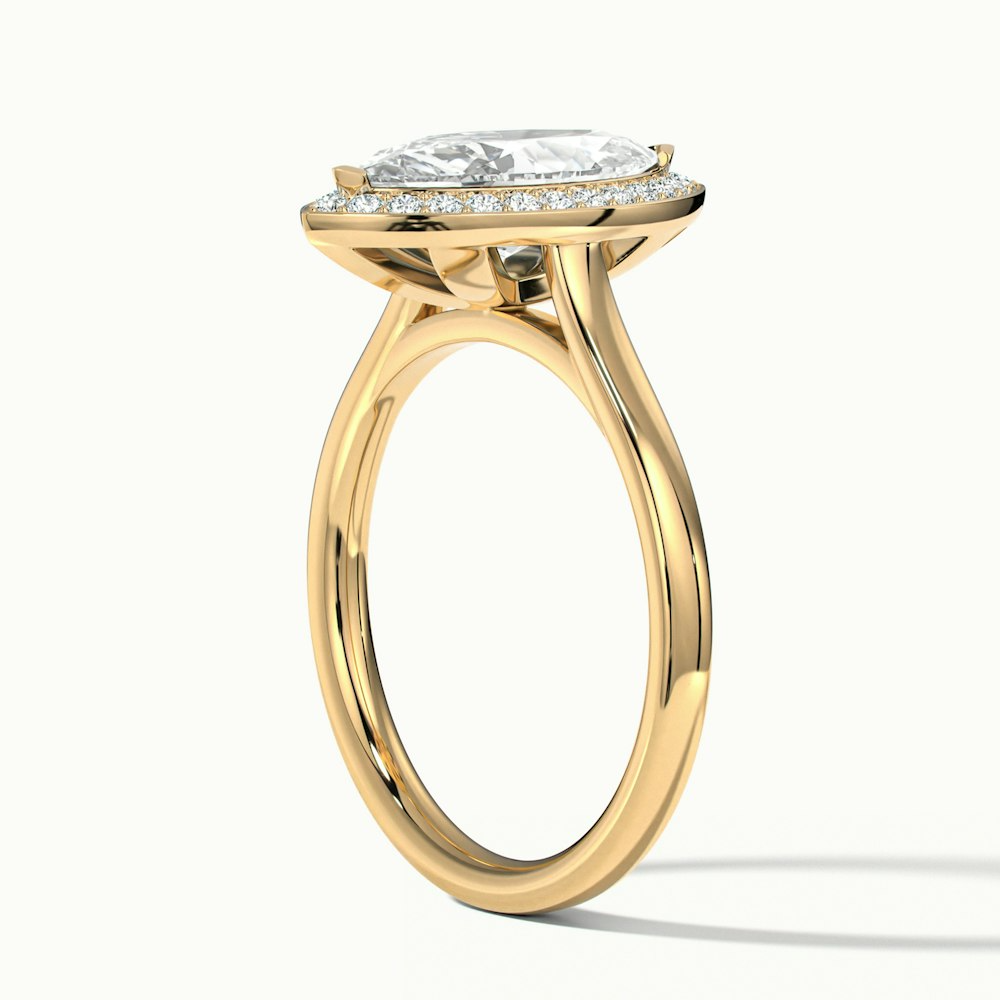 Sky 5 Carat Marquise Halo Moissanite Engagement Ring in 18k Yellow Gold