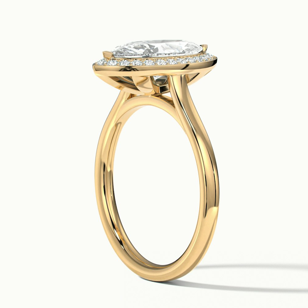 Carla 2 Carat Marquise Halo Lab Grown Diamond Ring in 10k Yellow Gold