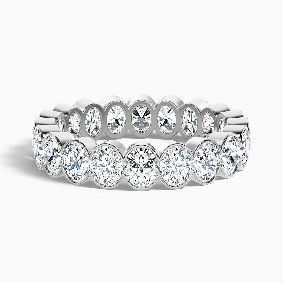 Angelica Oval Cut Eternity Lab Grown Diamond Half Bezel Wedding Band