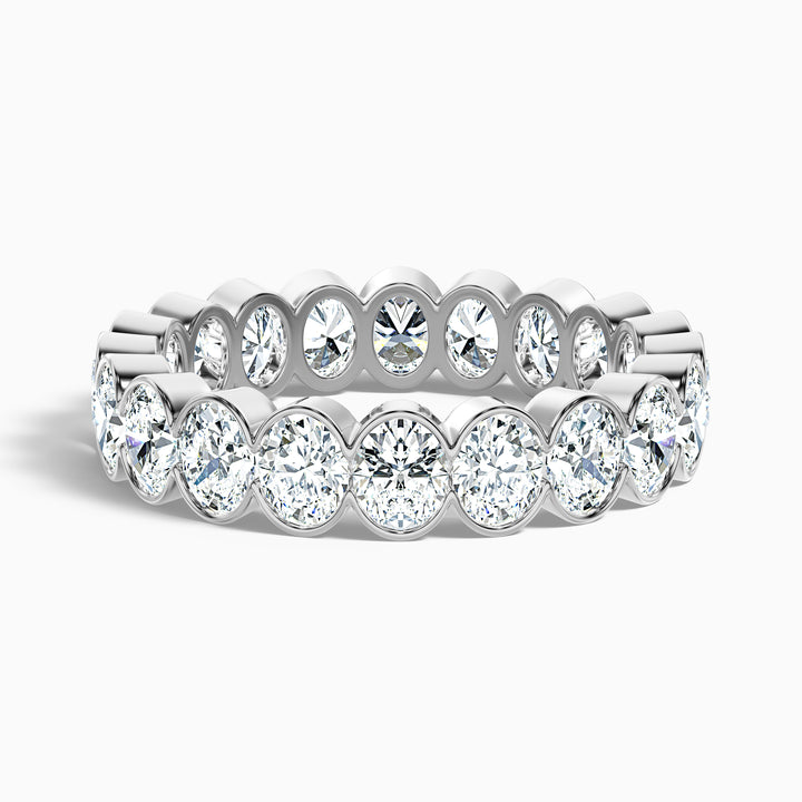 Angelica Oval Cut Eternity Lab Grown Diamond Half Bezel Wedding Band