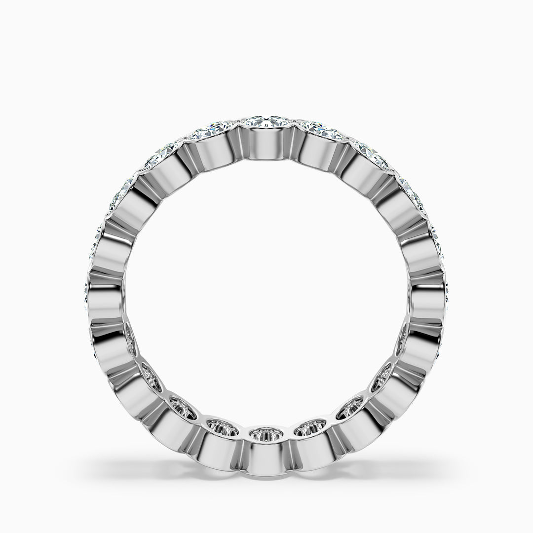 Angelica Oval Cut Eternity Lab Grown Diamond Half Bezel Wedding Band