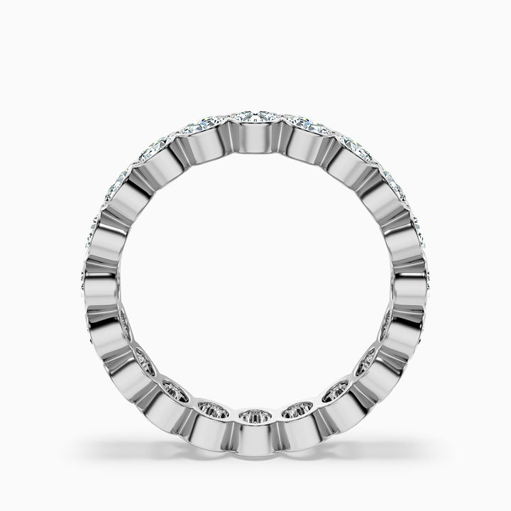 Angelica Oval Cut Eternity Lab Grown Diamond Half Bezel Wedding Band