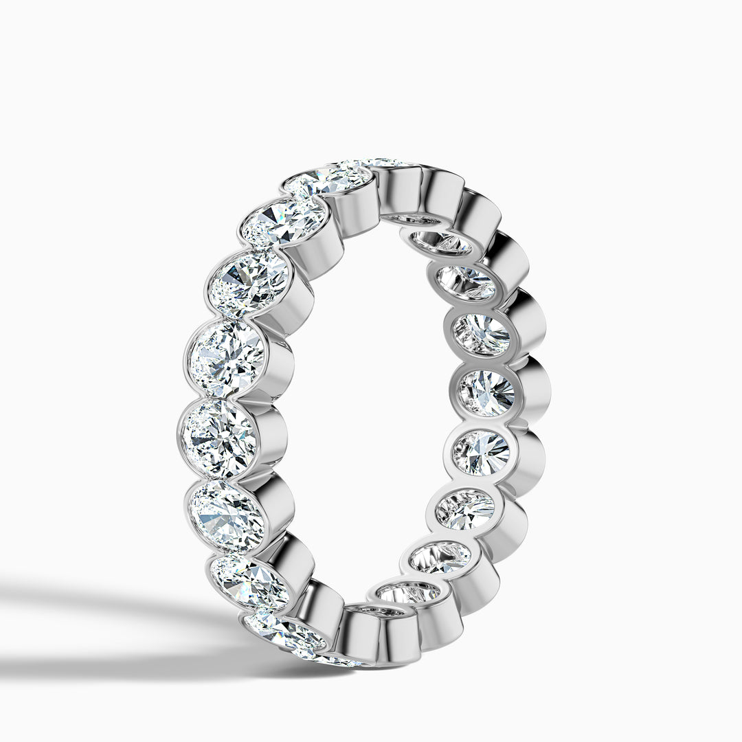 Angelica Oval Cut Eternity Lab Grown Diamond Half Bezel Wedding Band