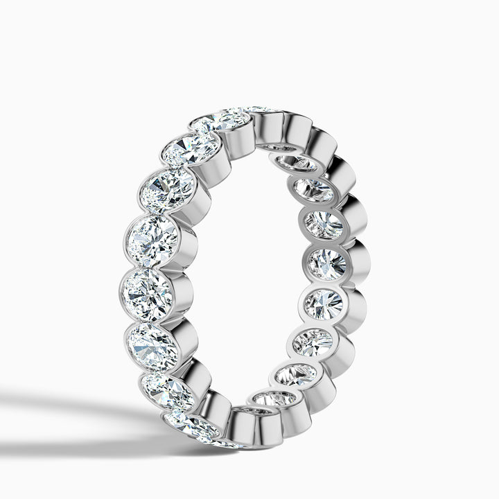 Angelica Oval Cut Eternity Lab Grown Diamond Half Bezel Wedding Band