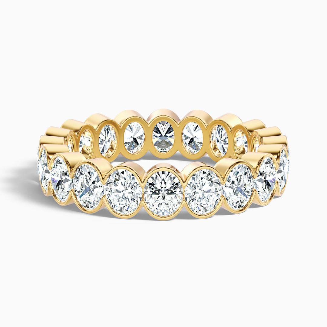 Angelica Oval Cut Eternity Lab Grown Diamond Half Bezel Wedding Band