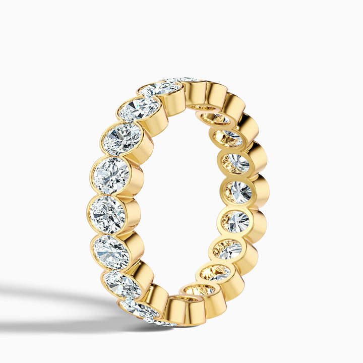 Angelica Oval Cut Eternity Lab Grown Diamond Half Bezel Wedding Band