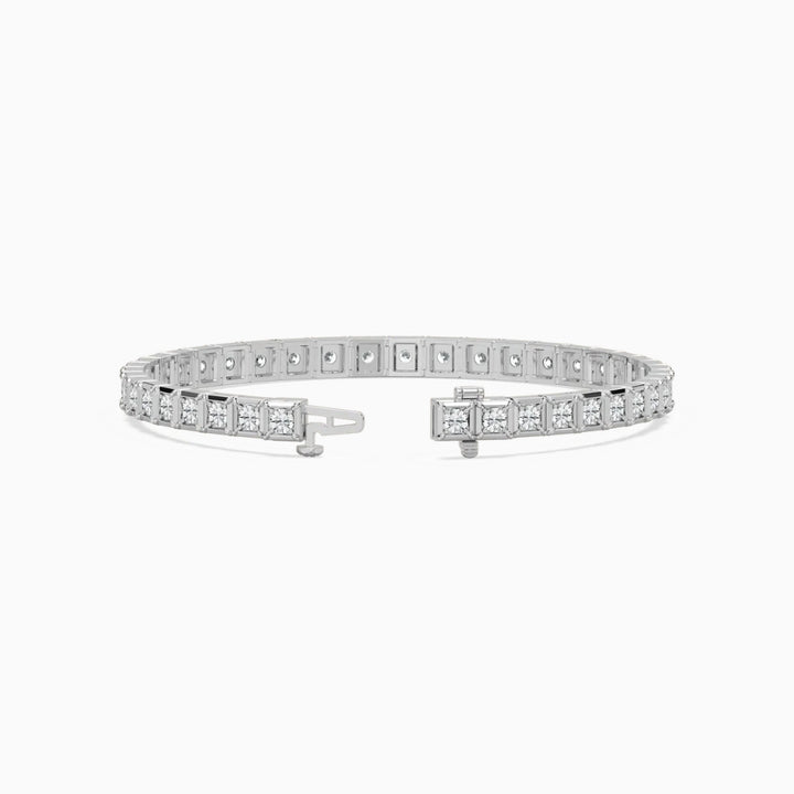 Cindy Round Cut Lab Grown Diamond Tennis Bracelet in Metal Prong Setting