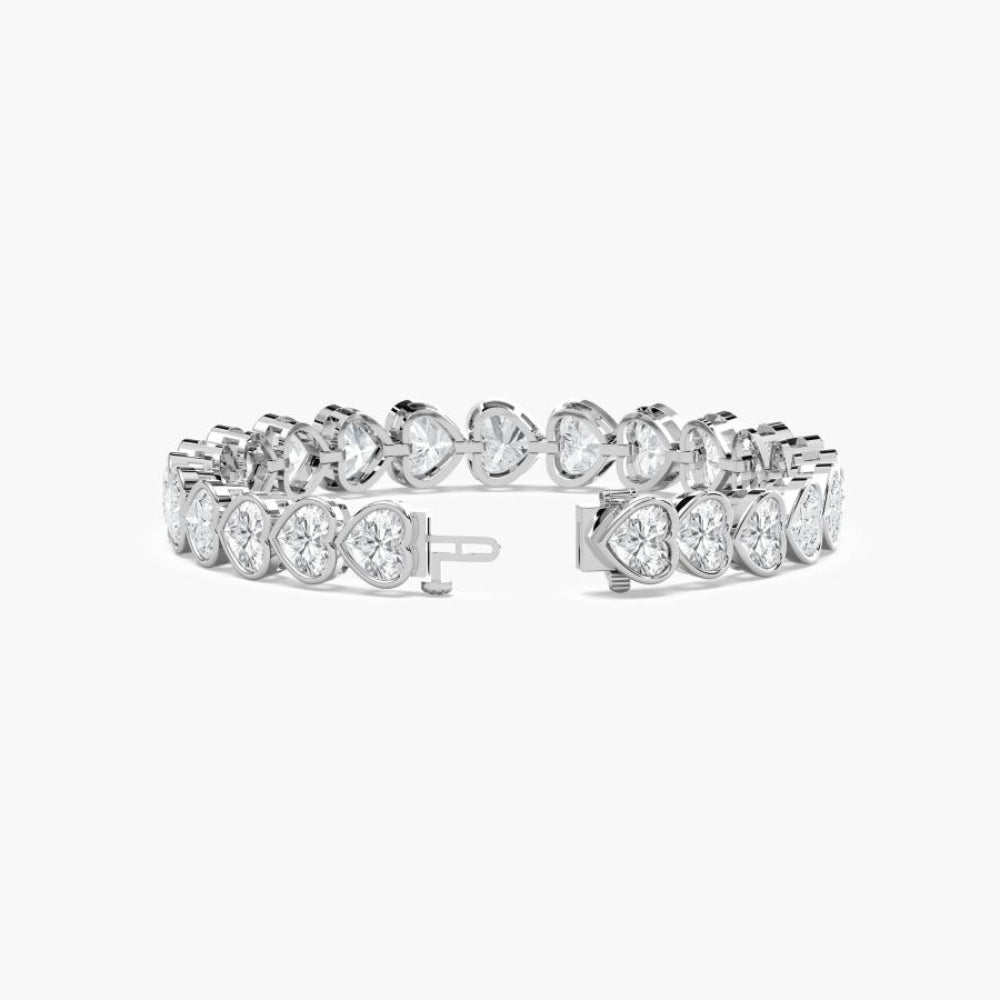 Wendy 23 Carat Heart Shaped Lab Grown Diamonds Tennis Bracelet