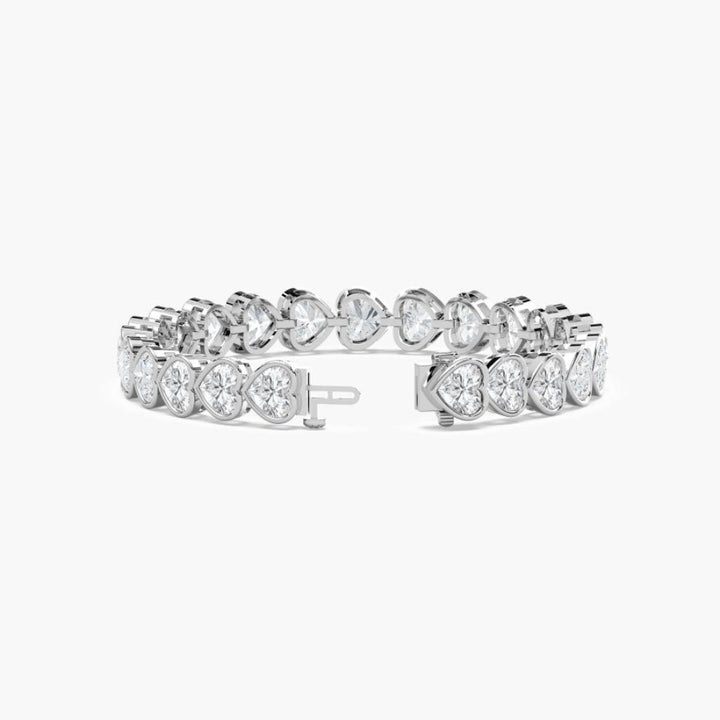 Wendy 23 Carat Heart Shaped Lab Grown Diamonds Tennis Bracelet