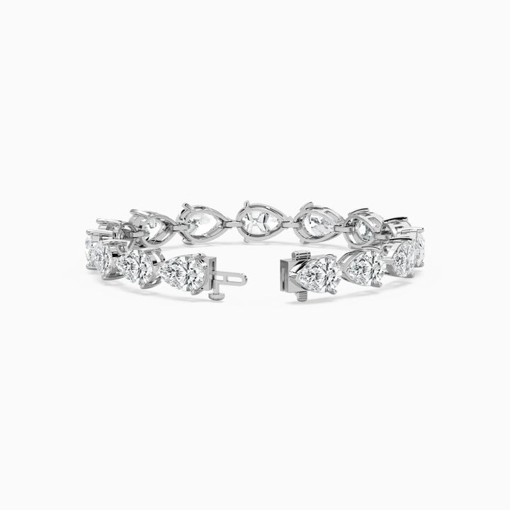 Ensley 30 Carat Pear Cut Lab Grown Diamonds Tennis Bracelet