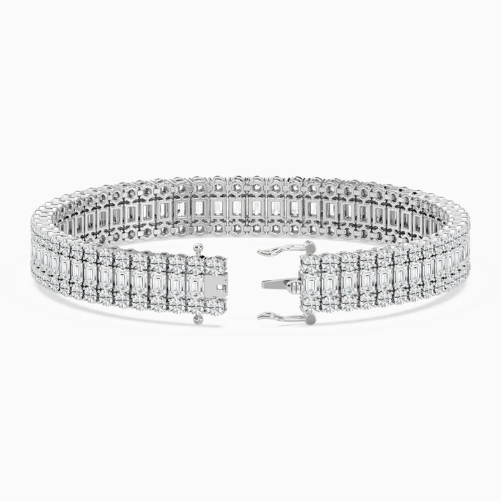Dylan Emerald And Round Diamond Concentric Tennis Bracelet