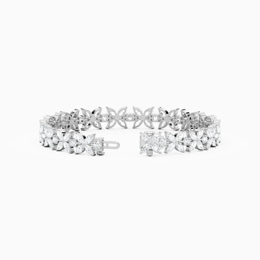 Jamie Marquise And Round Lab Grown Diamond Tennis Bracelet