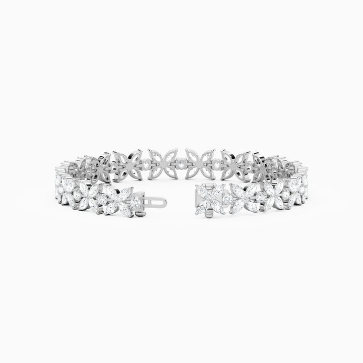 Jamie Marquise And Round Lab Grown Diamond Tennis Bracelet