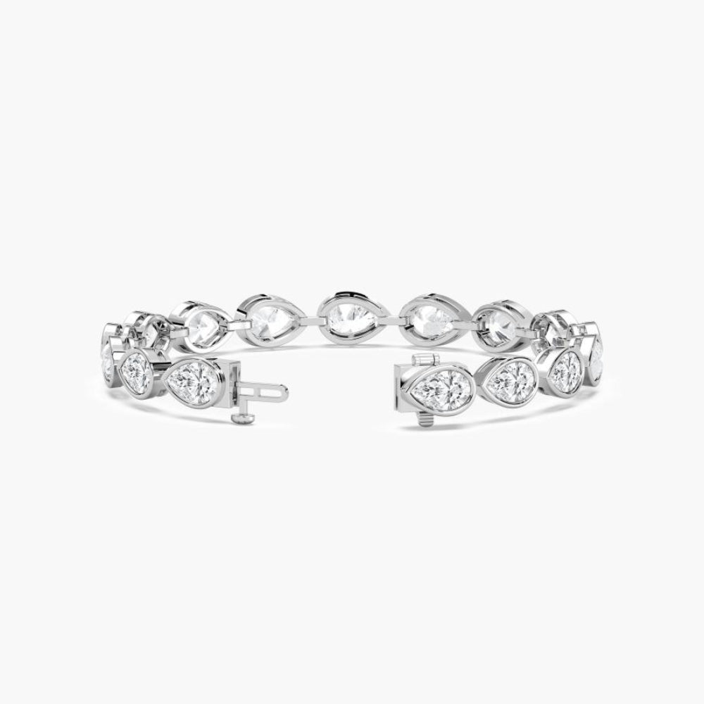 Adira 16 Carat Pear Cut Lab Grown Diamonds Tennis Bracelet