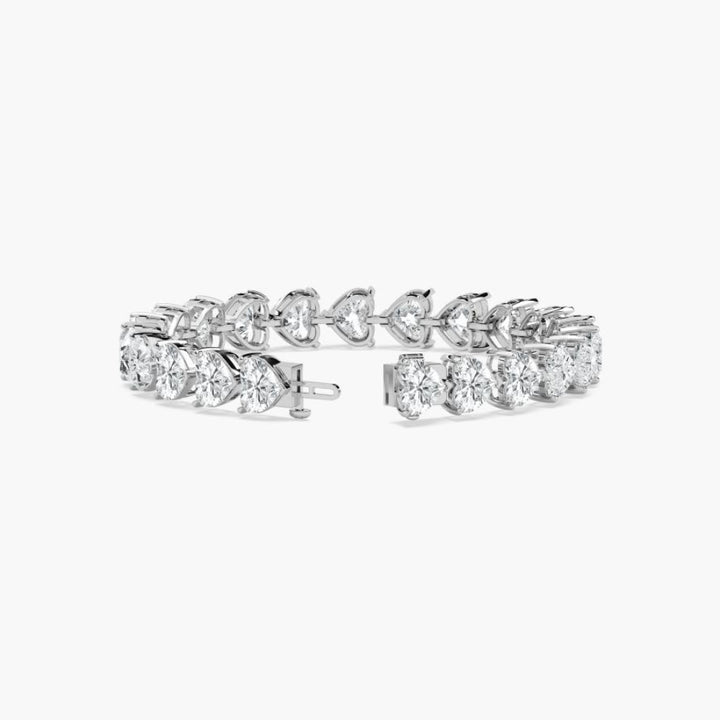 Mariah 44 Carat Heart Shaped Lab Grown Diamonds Tennis Bracelet