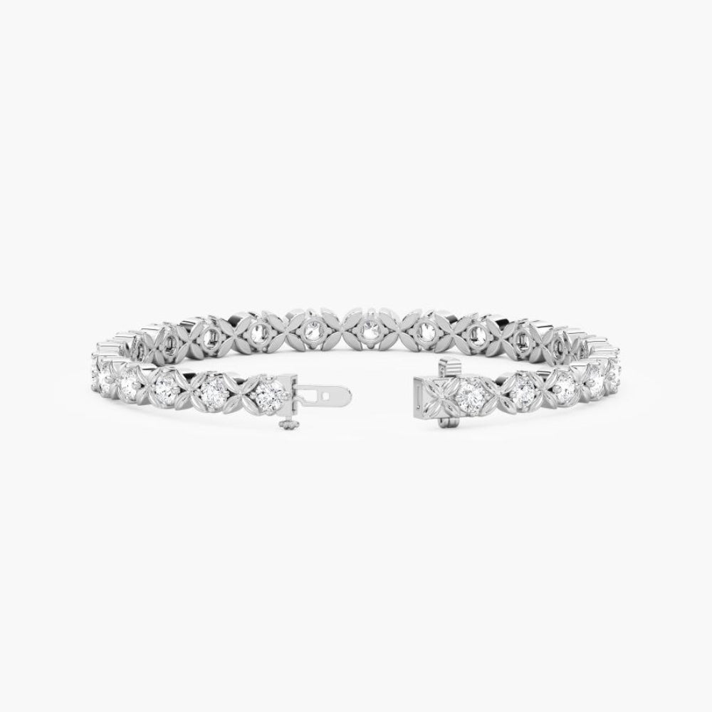 Kiera Round Lab Grown Diamond Starburst Tennis Bracelet
