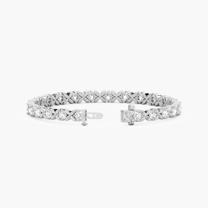 Kiera Round Lab Grown Diamond Starburst Tennis Bracelet