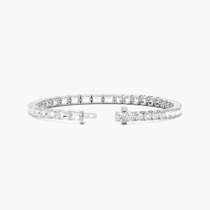 Josie Round And Emerald Lab Grown Diamond Tennis Bracelet