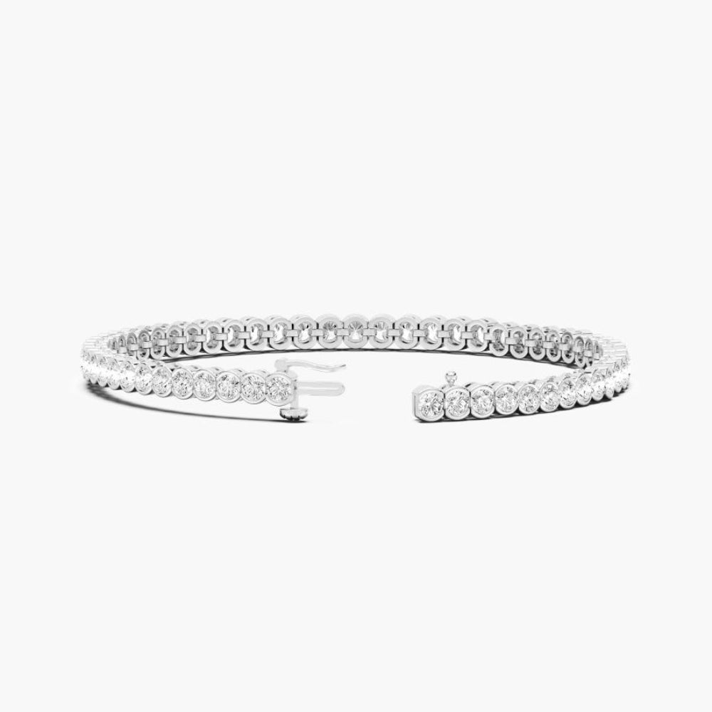 Tessa Round Lab Grown Diamond Diamond Half Bezel Set Tennis Bracelet