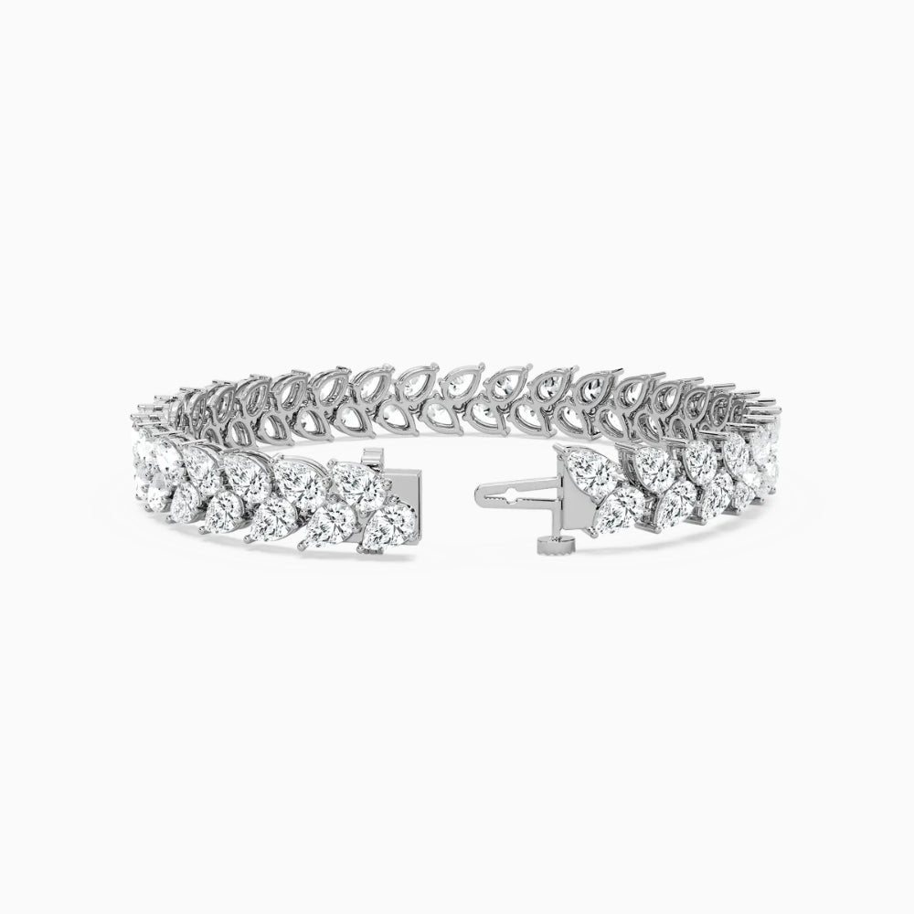 Skyla 20 Carat Pear Double Row Lab Grown Diamond Alternate Set Tennis Bracelet
