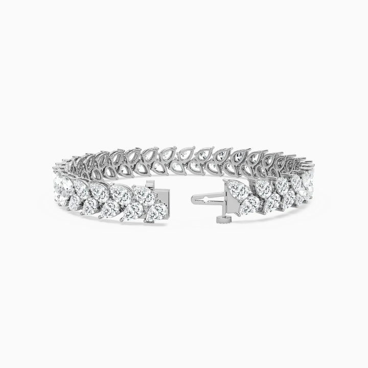 Skyla 20 Carat Pear Double Row Lab Grown Diamond Alternate Set Tennis Bracelet