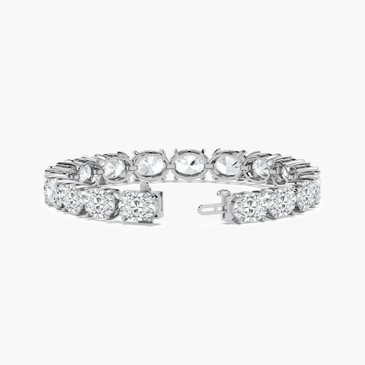 Dalia 34 Carat Oval Cut Lab Grown Diamonds Tennis Bracelet
