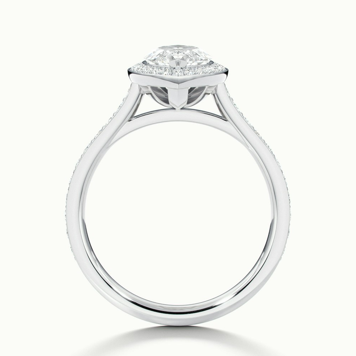 Lara 3.5 Carat Marquise Halo Pave Lab Grown Diamond Ring in Platinum