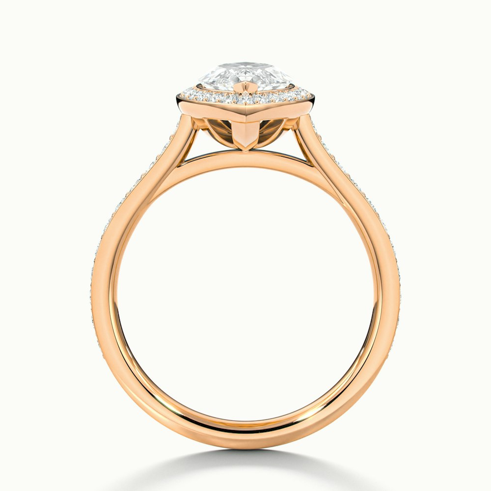 Lara 2.5 Carat Marquise Halo Pave Lab Grown Diamond Ring in 10k Rose Gold