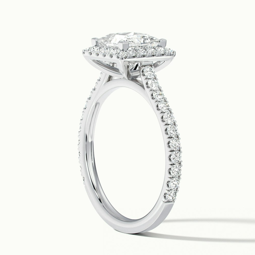 Love 5 Carat Princess Halo Pave Lab Grown Diamond Ring in Platinum