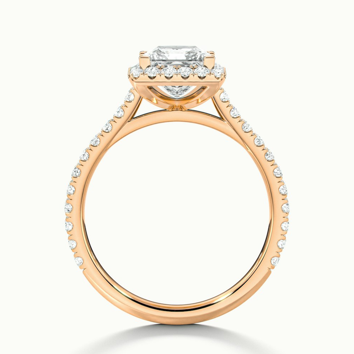 Love 1.5 Carat Princess Halo Pave Lab Grown Diamond Ring in 10k Rose Gold