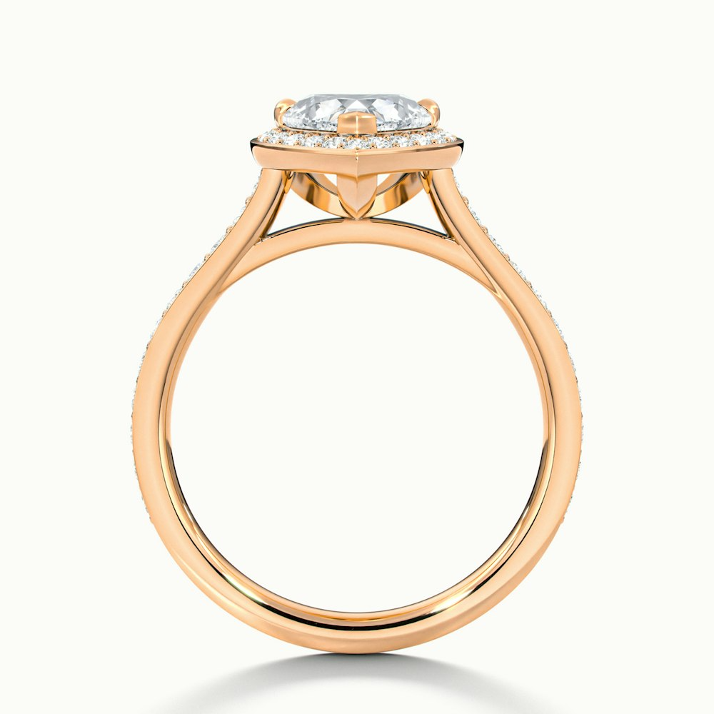 Macy 4 Carat Heart Shaped Halo Pave Lab Grown Diamond Ring in 10k Rose Gold