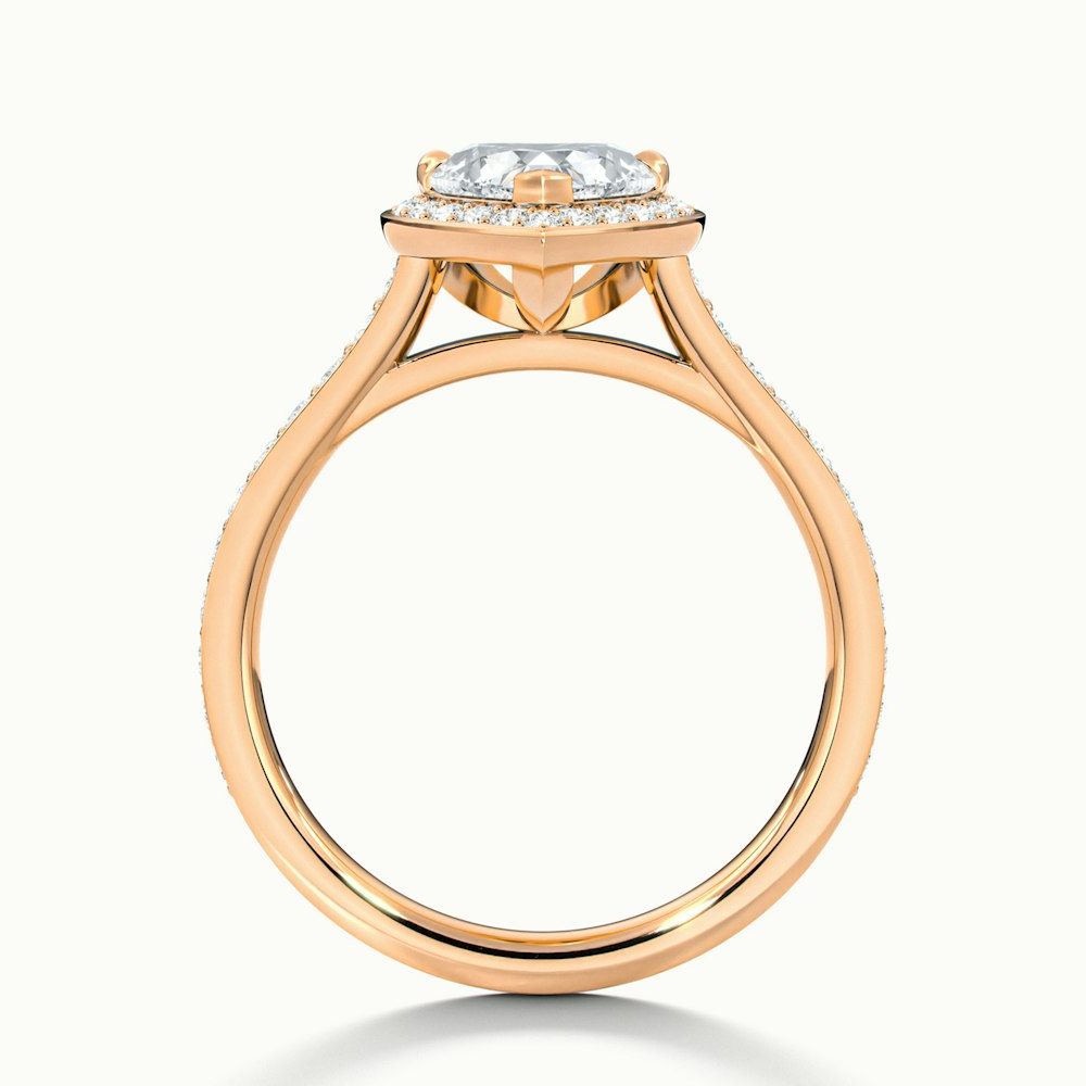 Macy 1.5 Carat Heart Shaped Halo Pave Lab Grown Diamond Ring in 10k Rose Gold