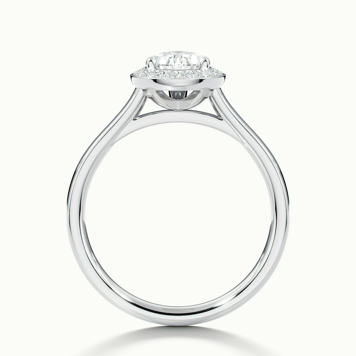 Siya 5 Carat Pear Halo Moissanite Engagement Ring in Platinum