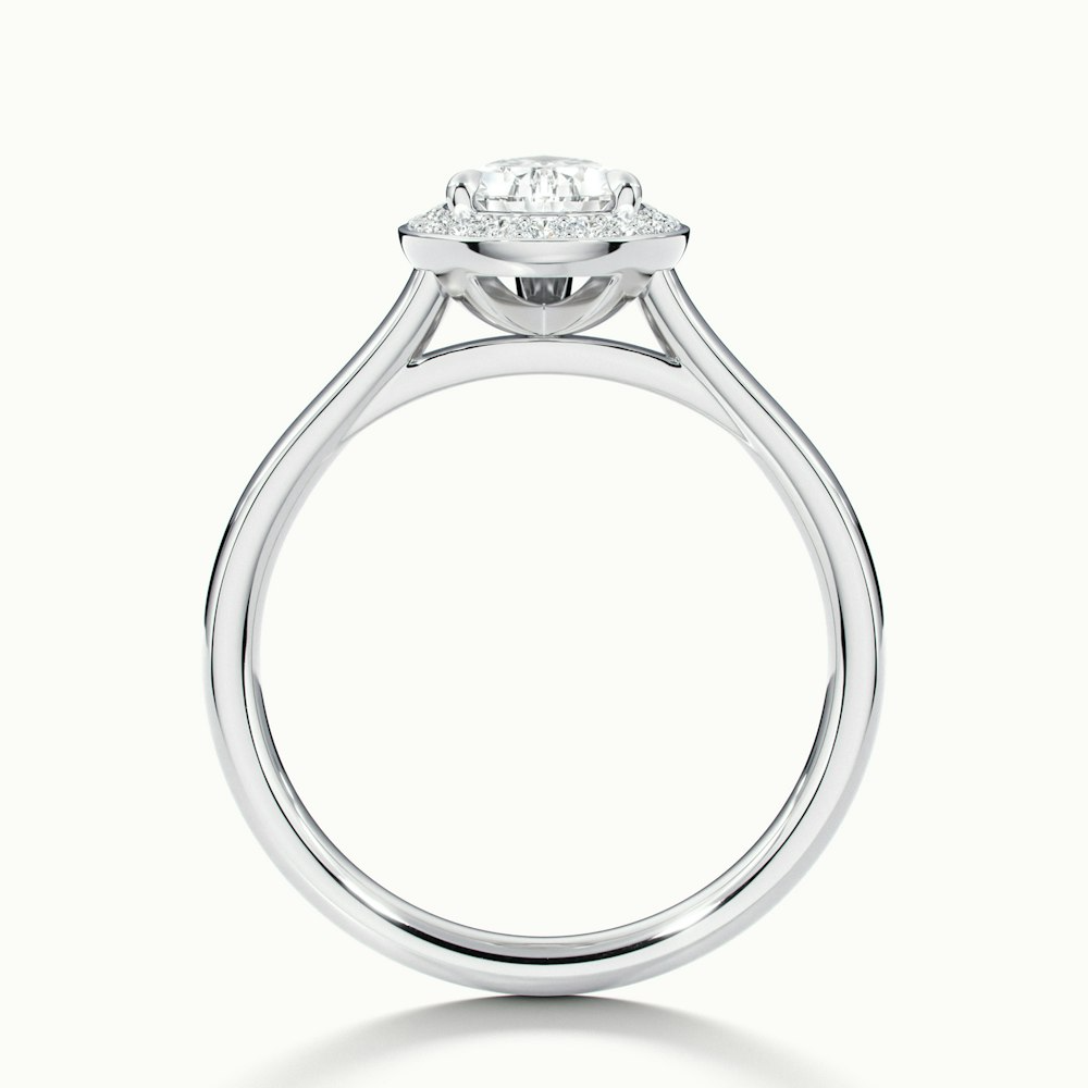 Siya 2 Carat Pear Halo Moissanite Engagement Ring in 10k White Gold